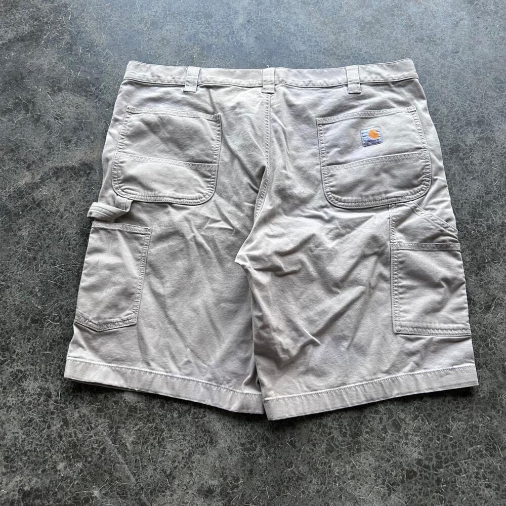 Y2K 2000s Canvas Carhartt Essential Workwear Tan Cargo Shorts 40''